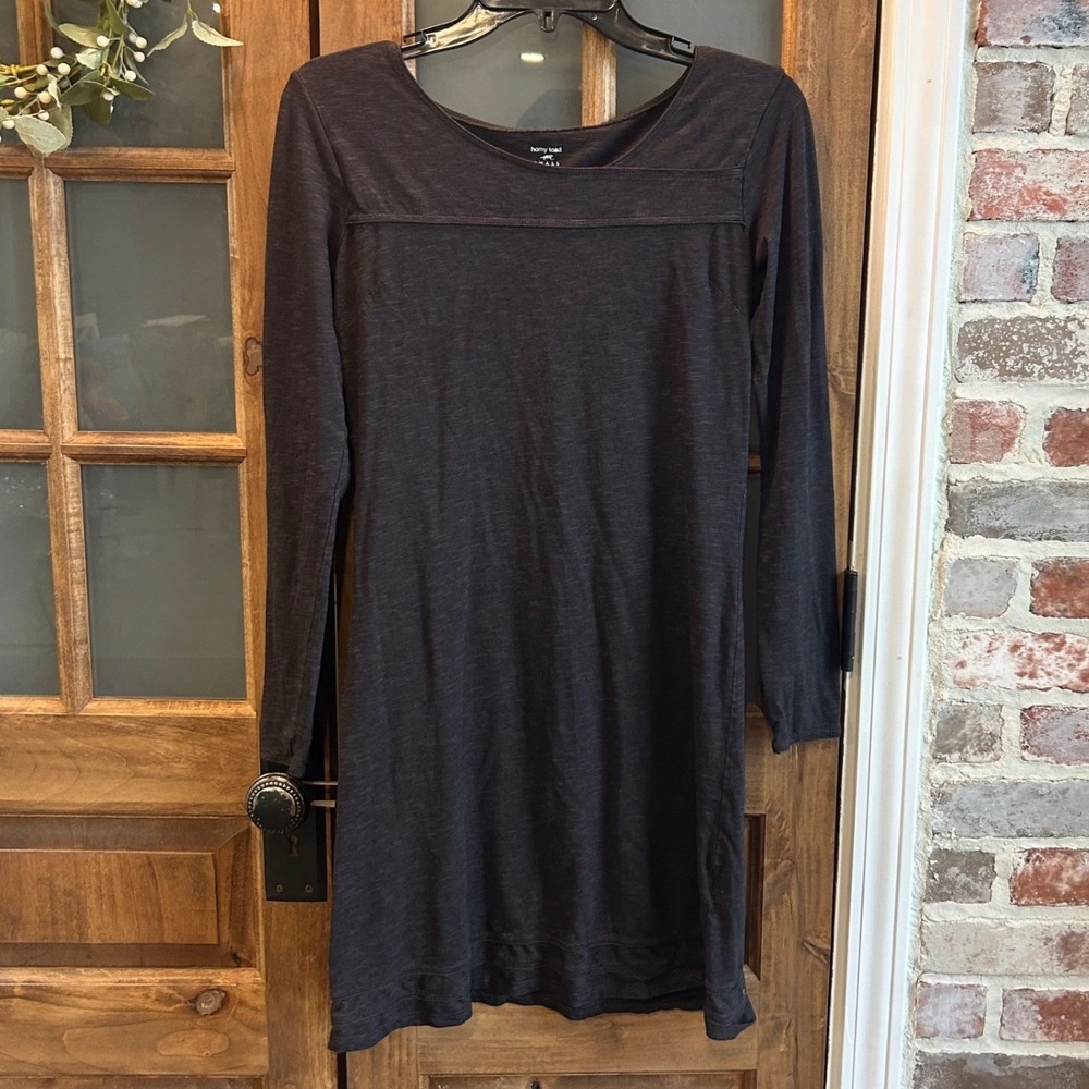 Horny Toad Oolong Dress Women Charcoal Gray Long Sleeve‎ Organic Cotton Small